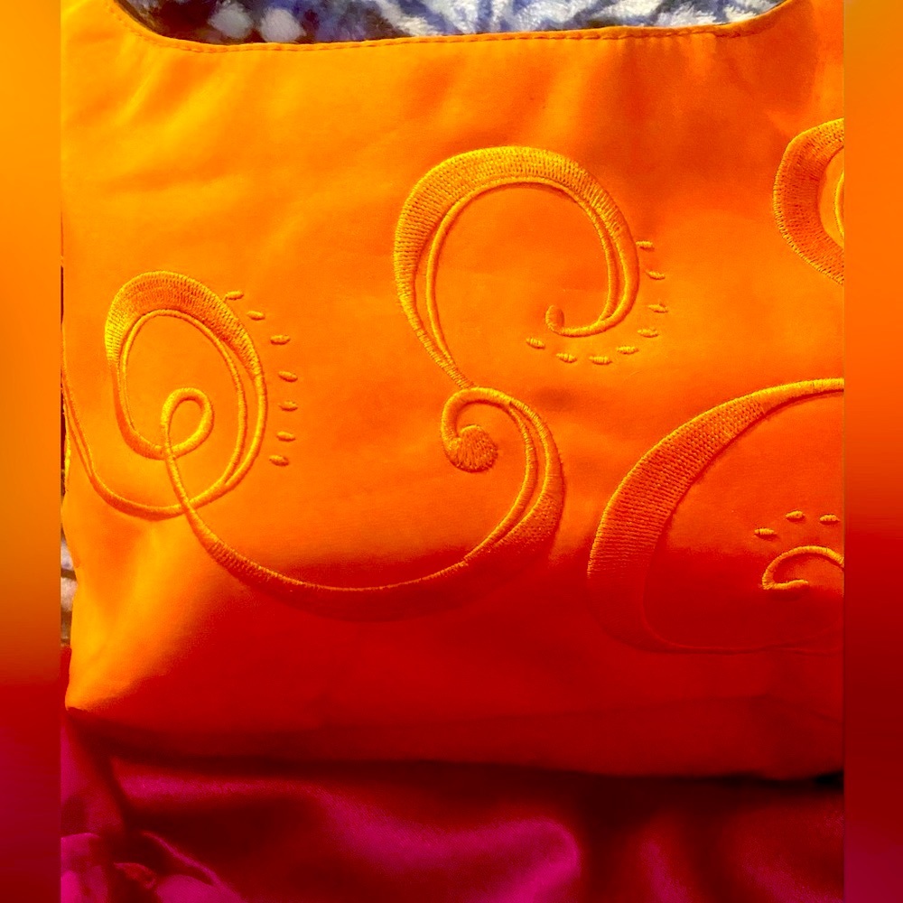 New Elegant Orange Embroidered Shoulder Bag